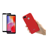 Pelicula 3d + Case Capinha Top Compatível Com Xiaomi Redmi 6