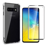 Pelicula + Capa Capinha Para Samsung Galaxy S10 Cor Transparente