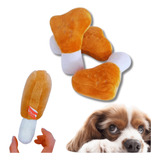 Pelúcia Coxinha Brinquedo P/ Cachorro Pet Cães Anti Estresse
