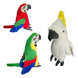 Pelúcia Passaro Papagaio Arara Cacatua 30cm Fizzy Presente