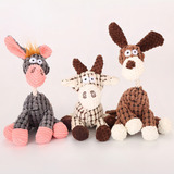 Pelúcia Pet Com Corda Com Nó Brinquedos Interativos Cães Top Desenho Burro Marrom