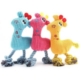 Pelúcia Pet Com Corda Com Nó Brinquedos Interativos Cães Top Desenho Girafa Azul