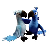 Pelúcia Ultra Macia Casal Araras Blu E Jade Filme Rio 32cms