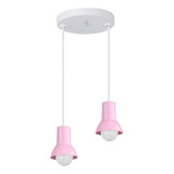 Pendente Spot Kids Quarto Infantil Rosa 2 Lâmpadas 110v/220v