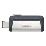 Pendrive Sandisk Ultra Dual Drive Type-c 128gb 3.1 Gen 1 Preto E Prateado