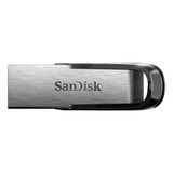 Pendrive Sandisk Ultra Flair 128gb 3.0 Prateado E Preto