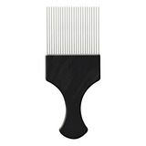 Pente Garfo Dentes De Aço Cabelos Afro Black Power Cachos Cor Preto