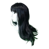 Peruca Comprida Preta Cosplay Pin Up Geek Festas Em Oferta