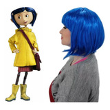 Peruca Curta Azul Royal Cosplay Fantasia Coraline O Filme