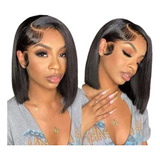 Peruca Front Lace 13x4 Long Bob Cabelo Humano Liso 35cm.