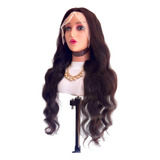 Peruca Front Lace Hd 100% Cabelo Humano Virgem, Divisão Livre De Orelha A Orelha 13x4 Em Lace Hd, 75cm 300g, Touca Com Ajustes Na Nuca