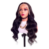 Peruca Front Lace Hd 100% Cabelo Humano Virgem Castanho Escuro Divisão Livre De Orelha A Orelha 13x4 Em Lace Hd 65cm 270g Touca Com Ajustes Na Nuca