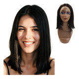 Peruca Fronte Lace Repartição Livre 30cm Cabelo 100% Humano