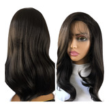 Peruca Lace Front Repartição Livre Importada Castanho Escuro