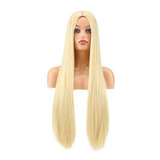 Peruca Lace Normal Longa Sem Franja Loiro Claro 60cm