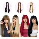 Peruca Longa Festas Cosplay Liso Longa Promoção + Brinde