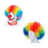 Peruca Palhaço Colorida+nariz Para Fantasia Cosplay Carnaval