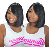 Peruca Wig Fibra Futura Curta Modelo Melissa Cor 1b Castanho