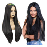 Peruca Wig Lisa Longa Sem Franja Similar Cabelo Humano 70 Cm