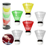 Peteca Para Badminton Colors Com 6 Pecas 8x6,5cm