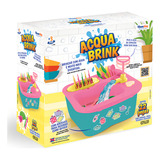 Pia De Cozinha Infantil Acqua Brink Com 22 Acessórios Cor Verde Rosa Xplast