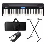 Piano Digital Roland Go Piano Go61p Bluetooth C/ Fonte + Kit