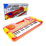Piano Teclado Musical 8 Sons E 32 Teclas Brinquedo Infantil Cor Vermelho