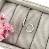 Piercing Argola Cravejada 9mm Prata 925 Hélix Narix