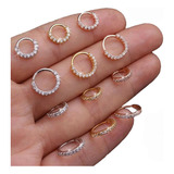 Piercing Argola Cravejada Zircônia Torção Helix Tragus Septo