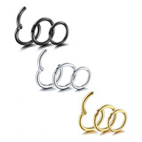 Piercing Argola Lisa Click Aço Cirúrgico 6mm 8mm 10mm 12mm