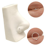 Piercing Argola Nariz 7mm Com Ponto De Luz De 1mm Prata 925