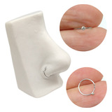 Piercing Argola Nariz 8mm Com Ponto De Luz 1,5mm Aço 316l