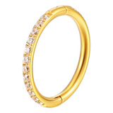 Piercing Argola Titânio Zircônia Cravejada Lateral Completa