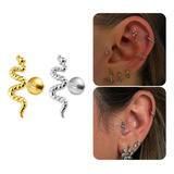 Piercing Cobra Titânio Orelha Trágus Hélix