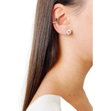 Piercing Ear Cuff Zircônia Verde Prata 925