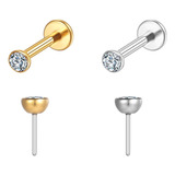 Piercing Helix Conch Tragus Labret Push Pin Titânio Zircônia