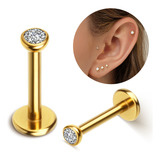 Piercing Helix Conchlabret Ponto De Luz Titânio Pvd Zircônia