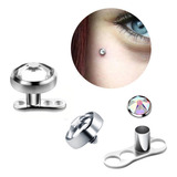  Piercing Microdermal Pontinho Titânio Topo Pedra Cristal 