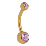 Piercing Mini Banana Bell Titânio - Dourado
