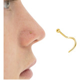 Piercing Nariz Nostril Mini Bolinha Folheado A Ouro