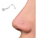 Piercing Nariz Prata 925 Nostril Ponto Luz Zirconia 2mm Cor Prateado