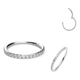 Piercing Titânio Argola Click Cravejada 6mm 8mm 10mm 12mm