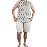 Pijama Algodão Sonhart 2 Peças Camiseta E Bermuda Soft Macia