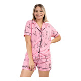 Pijama Americano Feminino Estampado Blogueira Pós Operatório