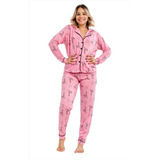 Pijama Feminino Americano Calça E Blusa Amamentação Inverno