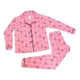 Pijama Feminino Americano Calça E Blusa Inverno Amamentação