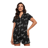 Pijama Feminino Blogueira Adulto Amamentação Com Botões