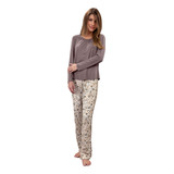Pijama Feminino Manga Longa Modal