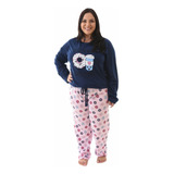 Pijama Feminino Plus Size Longo Inverno Frio Comprido