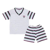 Pijama Infantil Do Fluminense Oficial Camisa Shorts Revedor